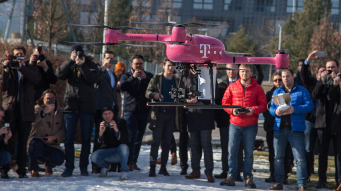 T-Mobile zeigte in Innsbruck den Ersten 5G-Drohnenflug Europas.