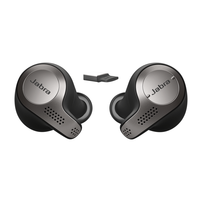 Die Jabra Evolve 65t bieten True-Wireless-Sprachqualität und einen guten Tragekomfort. (c) Jabra