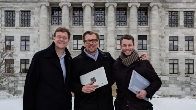 123sonography USA Managing Director Chris Bene mit CEO Klaus Müller und Produktmanager Ryan Crowder in Boston. (c) 123sonography