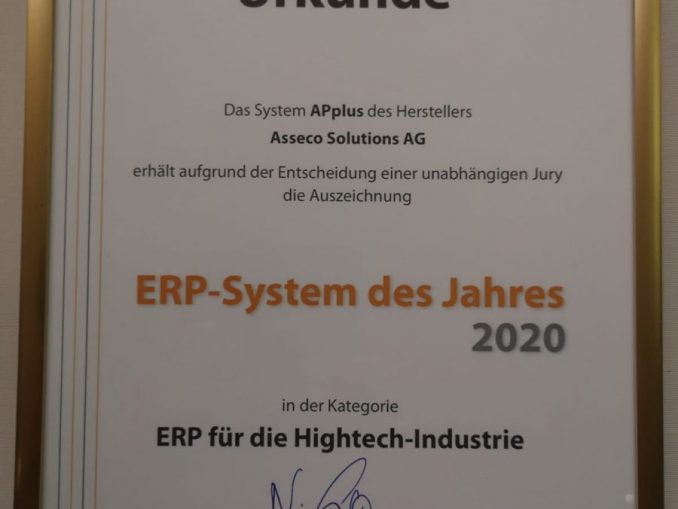 Komplexe Produkte, komplexe Prozesse – wie kaum eine andere Branche ist die Hightech-Industrie auf nahtlos ineinandergreifende Geschäftsabläufe angewiesen. Bereits zum achten Mal ging einer der renommierten Kategorienpreise im Rahmen der Auszeichnung zum „ERP-System des Jahres“ an die Asseco Solutions aus Karlsruhe.