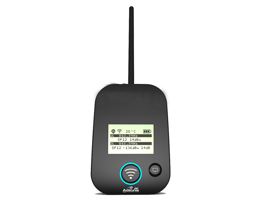 LoRaWAN-Messgerät/Feldtester von Adeunis.