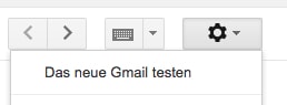 Mit Klick auf das Zahlenrad kann man das neue Gmail Update aktivieren. (c) Screenshot Google Gmail