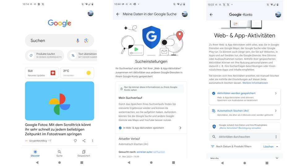 Google-App: Ihre Daten in der Google Suche einsehen und löschen