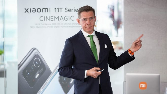 Kurt Manninger, Country Manager Austria bei Xiaomi, bei der Präsentation des Xiaomi 11T Pro (c) Felipe Kolm