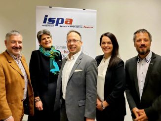 Der neu gewählte Vorstand der ISPA, v. l. n. r.: Christian Panigl, Natalie Ségur-Cabanac, Harald Kapper, Monika Valcanover und Florian Parnigoni. (c) ISPA