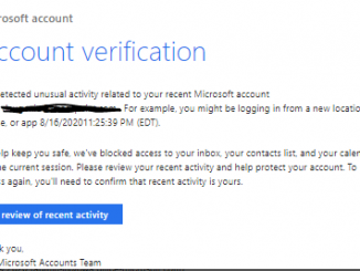 Ein Beispiel einer Phishing-Mail: Nicht von Microsoft stammt dieses E-Mail, sondern von Cyberkriminellen.(c) Check Point