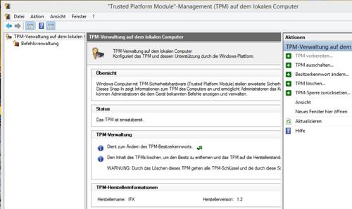 Bitlocker schützt den Rechner ideal, vor allem wenn Sie einen TPM-Chip eingebaut haben. (c) Thomas Joos