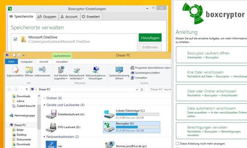 Mit BoxCryptor verschlüsseln Sie schnell und einfach Dateien, bevor diese in Ihren Cloud-Speicher geladen werden. (c) Thomas Joos