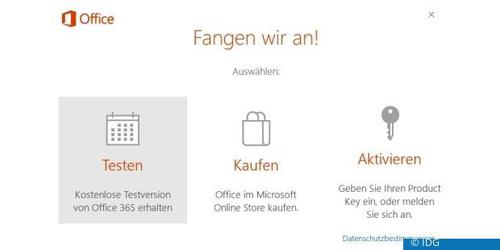 Auf dem untersuchten Aldi-PC waren gleich sieben Sprachversionen von Microsoft Office vorinstalliert, doch Word und Co. lassen sich nur mit (kostenpflichtiger) Lizenz nutzen. (c) IDG