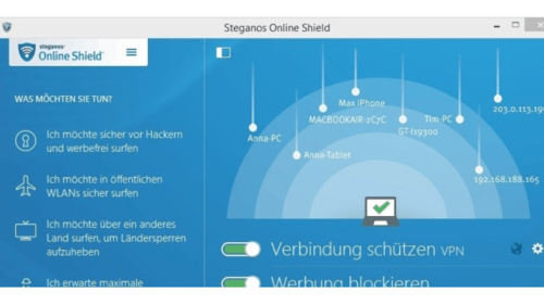 Mit dem Steganos Online Shield VPN verbergen Sie Ihre IP-Adresse beim Surfen und bleiben dadurch anonym. Das Programm schützt neben Ihrer Identität auch Ihre Passwörter. (c) Steganos