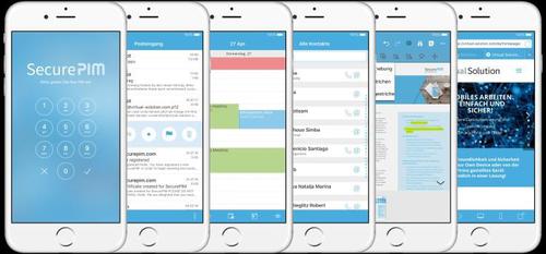 SecurePIM Office richtet auf dem Smartphone oder Tablet einen geschützten Bereich für sensible Geschäftsdaten ein. (c) Virtual Solution