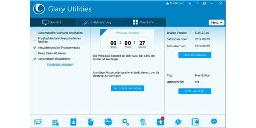 Trotz der vielen Funktionen sind die Glary Utilities einfach zu bedienen. (c) pcwelt.de