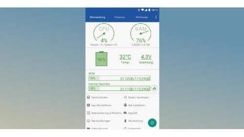 Der „Android Assistant“ überwacht Ihren Androiden und bietet verschiedene Optimierungsmöglichkeiten. (c) pcwelt.de
