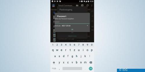 Für den späteren Zugriff auf die verschlüsselte Zipdatei geben Sie ein Passwort an. (c) IDG