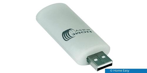 Von Home Easy gibt es einen preiswerten USB-Dongle, über den sich die Funksteckdosen bequem vom Computer aus steuern lassen. (c) Home Easy