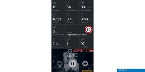 Drive Mode mit Musikplayer. (c) IDG
