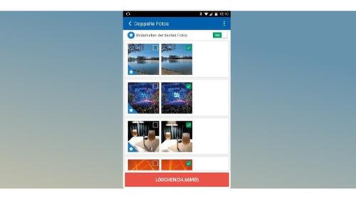 Der „Clean Master“ zeigt Ihnen doppelte Fotos an und markiert das jeweils beste Bild. So können Sie die Dubletten schnell aussortieren und löschen. (c) pcwelt.de
