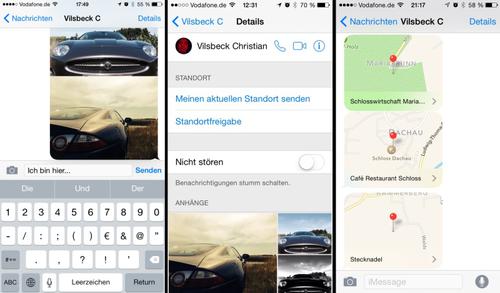 Aktuellen Standort in iMessage senden (c) tecchannel.de
