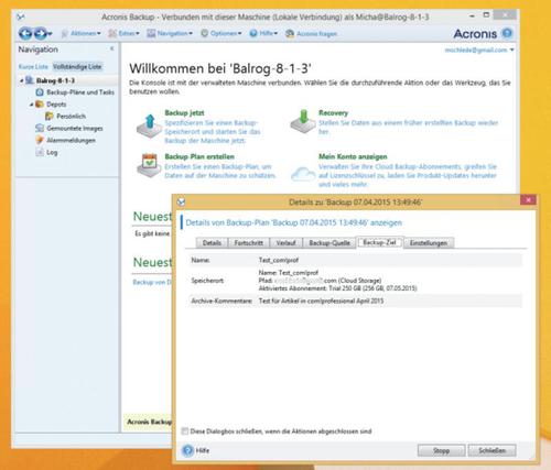 Lokal, in der Cloud oder beides: Hybride Backup-Lösungen wie Acronis Backup 11.5 bieten vielfältige Möglichkeiten. (c) Thomas Bär
