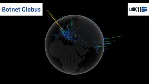 Beispiel für die internationale Verteilung eines Botnetzes. Die Erkennung und Abwehr muss deshalb ebenso grenzüberschreitend sein wie der Datenaustausch als Basis der Security-Analyse. (c) Link11 GmbH