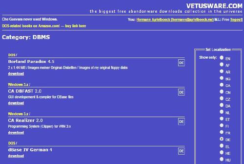 Software-Museum zum Download: Die Site www.vetusware.com sammelt Interpreter für längst ausgestorbene Datenformate (Lat. vetus = alt). (c) Apfelböck