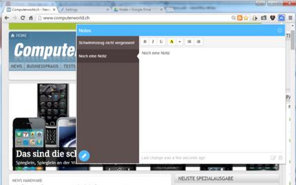 Schnell eine Notiz in Drive anlegen... © Screenshot: jst / NMGZ