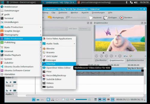 Ubuntu Studio hat zahlreiche Werkzeuge für Audio-Bearbeitung, Videoschnitt, Fotografie, Grafik und Publishing an Bord. (c) tecchannel.de