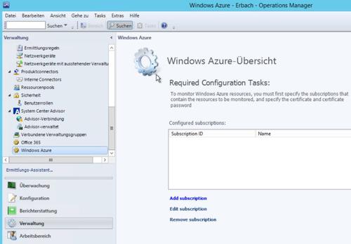 Cloud-Integration: In der SCOM-Konsole binden Sie auch Ihr Azure-Abonnement an. (c) Thomas Joos