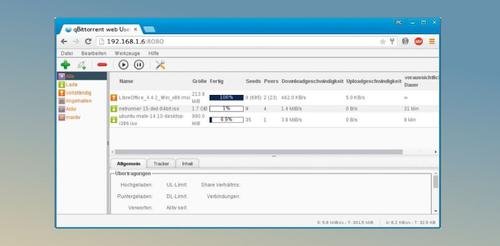 Das Programm Qbittorrent lässt sich dazu komfortabel über das Netzwerk mit einer Browser-Oberfläche bedienen. (c) Wolski