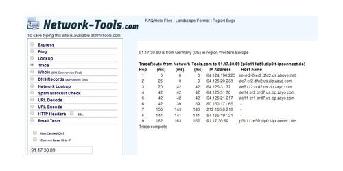 Network-Tools ist eine kostenlos nutzbare Webseite (c) Thomas Joos