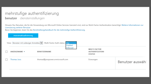 Multi-Faktor-Authentifizierung in Office 365 Mit der Mehrwege-Authentifizierung erhöhen Sie die Sicherheit für Benutzer in Office 365. (c) Thomas Joos