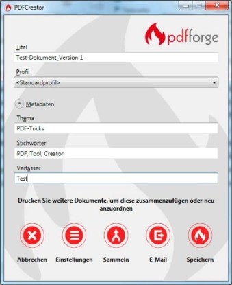 PDF-Konvertierer nutzen die Druckfunktion in Anwendungen. Vor dem Speichern lässt sich das PDF näher beschreiben. (c) computerwoche.de