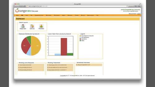 Orange HRM stellt eine populäre Open-Source-Lösung dar, die einen ganzheitlichen Ansatz verfolgt und zahlreiche Funktionsmodule bietet. Unternehmensanwender können die Software kostenlos herunterladen und auf eigenen Servern betreiben oder On Demand vom Anbieter beziehen. (c) computerwoche.de