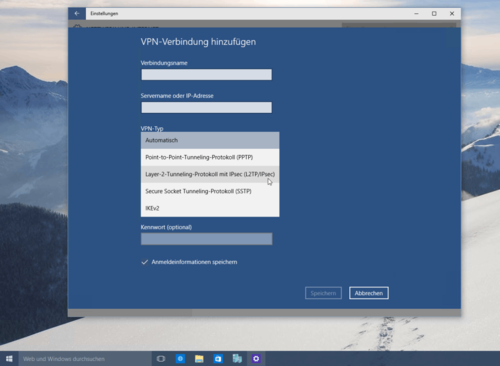 VPN-Verbindungen unter Windows 10: Das kommende Client-System von Microsoft kann mit verschiedenen VPN-Protokollen zusammenarbeiten. (c) Schlede und Bär