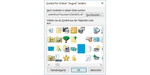 Windows bietet transparente Icons an, die im Explorer nicht sichtbar sind. Einen erfahrenen Anwender kann das zwar nicht täuschen, eine erste Tarnung ist es aber. (c) pcwelt.de