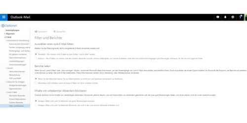 Outlook.com bietet einen integrierten Spamfilter, wie andere Mail-Anbieter auch (c) pcwelt.de