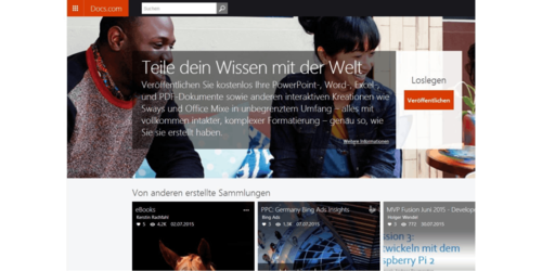 Mit docs.com können Sie Office-Dokumente, auch Sway-Präsentationen mit anderen Anwendern schnell und einfach teilen (c) Thomas Joos