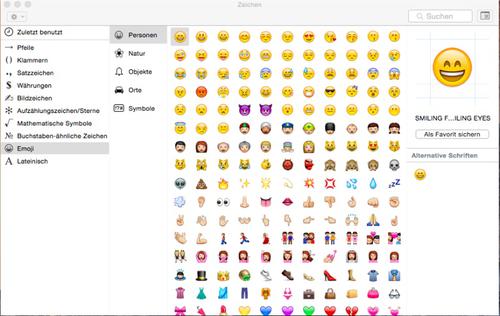 Mac OS X - Sonderzeichen und Smilies in jedes Textfeld einfügen (c) Lukas Leitsch