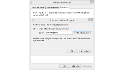 Zeitsynchronisierung einstellen. (c) tecchannel.de