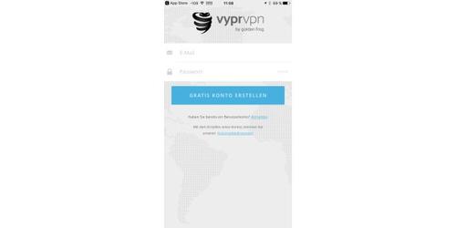 Für die Verwendung von VyprVPN ist ein kostenloses Konto notwendig, das Sie aus der App schnell und einfach einrichten (c) Thomas Joos