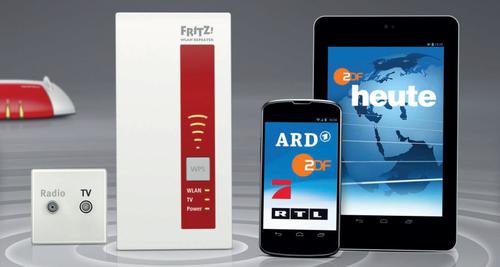 AVM hat sowohl die App als auch die Firmware für einen kombinierten Kabel-TV-Empfänger und WLAN-Repeater Fritz!WLAN Repeater DVB-C verbessert. (c) AVM