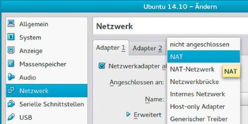 Gut vernetzt: Virtualbox lässt Gäste über eine Netzwerkbrücke auch direkt als eigenständigen Netzwerkteilnehmer ins LAN. Standard ist jedoch NAT (Network Address Translation). (c) tecchannel.de