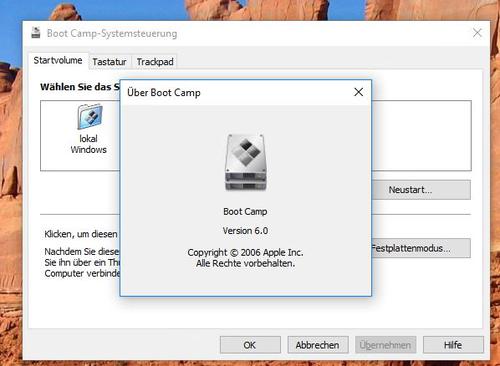 Start-Volume wählen: Mit Boot Camp passen Sie Einstellungen in Windows 10 an. (c) Thomas Joos