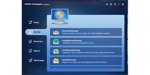 Backup-Tool: Mit Aomei Backupper Standard sichern Sie das komplette System oder nur die eigenen Dateien. Das Backup kann inkrementell und damit platzsparend erfolgen. (c) pcwelt.de