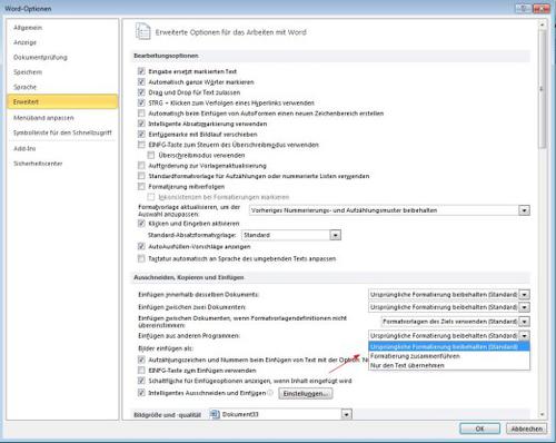 Textformatierung: In Word 2010 und Word 2013 lassen sich einstellen, wie kopierter Text eingefügt wird. (c) computerwoche.de