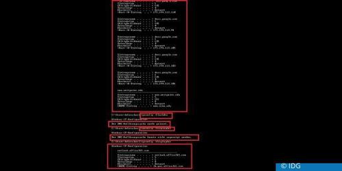 Ganz oben der DNS-Cache vor der Löschung, darunter der Befehl zum Löschen des Caches. Danach ist der Cache leer. Kurz darauf befindet sich wieder ein neuer Eintrag im Cache. (c) IDG