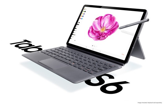 Das Galaxy Tab S6 bietet neue hilfreiche Multitasking-Funktionen und ein brillantes 10,5 Zoll große Super-AMOLED-Display.