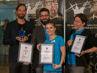 Gewinner der Kategorie Non-Profit Österreich: Christian Ziegler, Nico Grienauer, Nausikaa Matzenauer, Alexander Sulz (alle von der acolono GmbH).