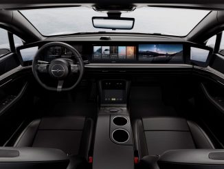 VISION-S von Sony: Der Innenraum des auf Österreichs Straßen mit der Sony-Technologie ausgestatteten getesteten Fahrzeugs. (c) Sony
