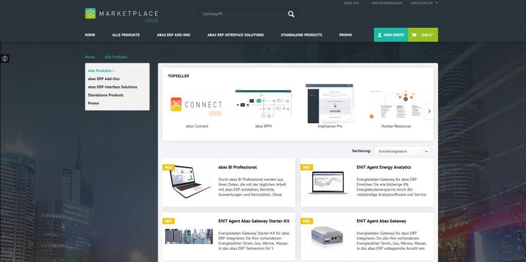 Der neue Online-Marketplace der Abas-Software-AG 